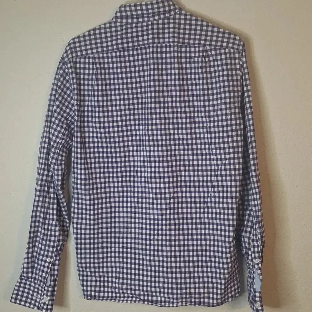 J. Crew Men's Slim Purple and White Gingham Shirt size medium